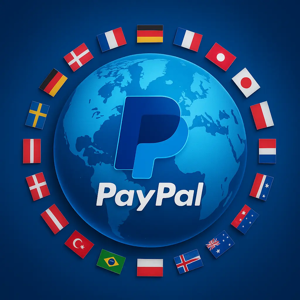 تصویر شارژ فوری حساب پی‌پال (PayPal) – یورو، درهم، دلار