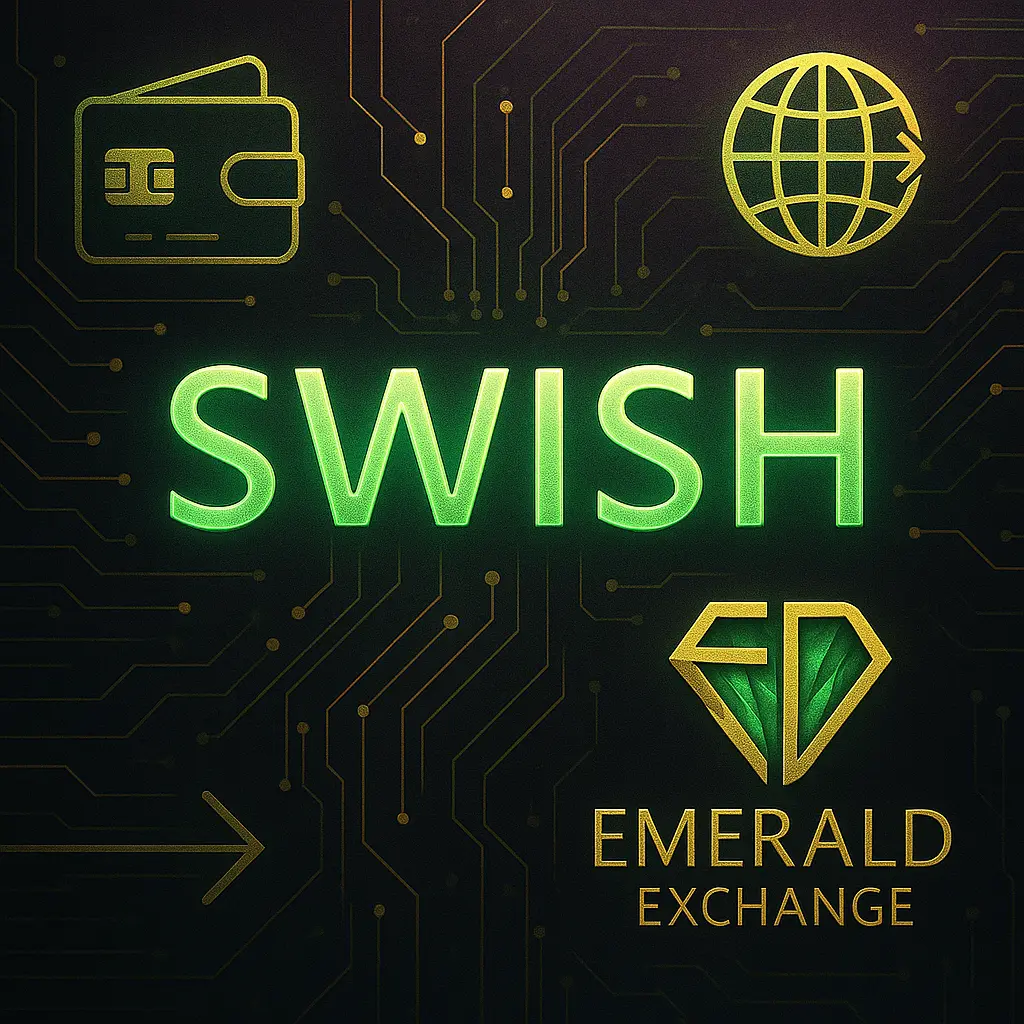   alt="تصویر سرویس پرداخت Swish در صرافی امرالد برای حواله سریع و امن به سوئد"