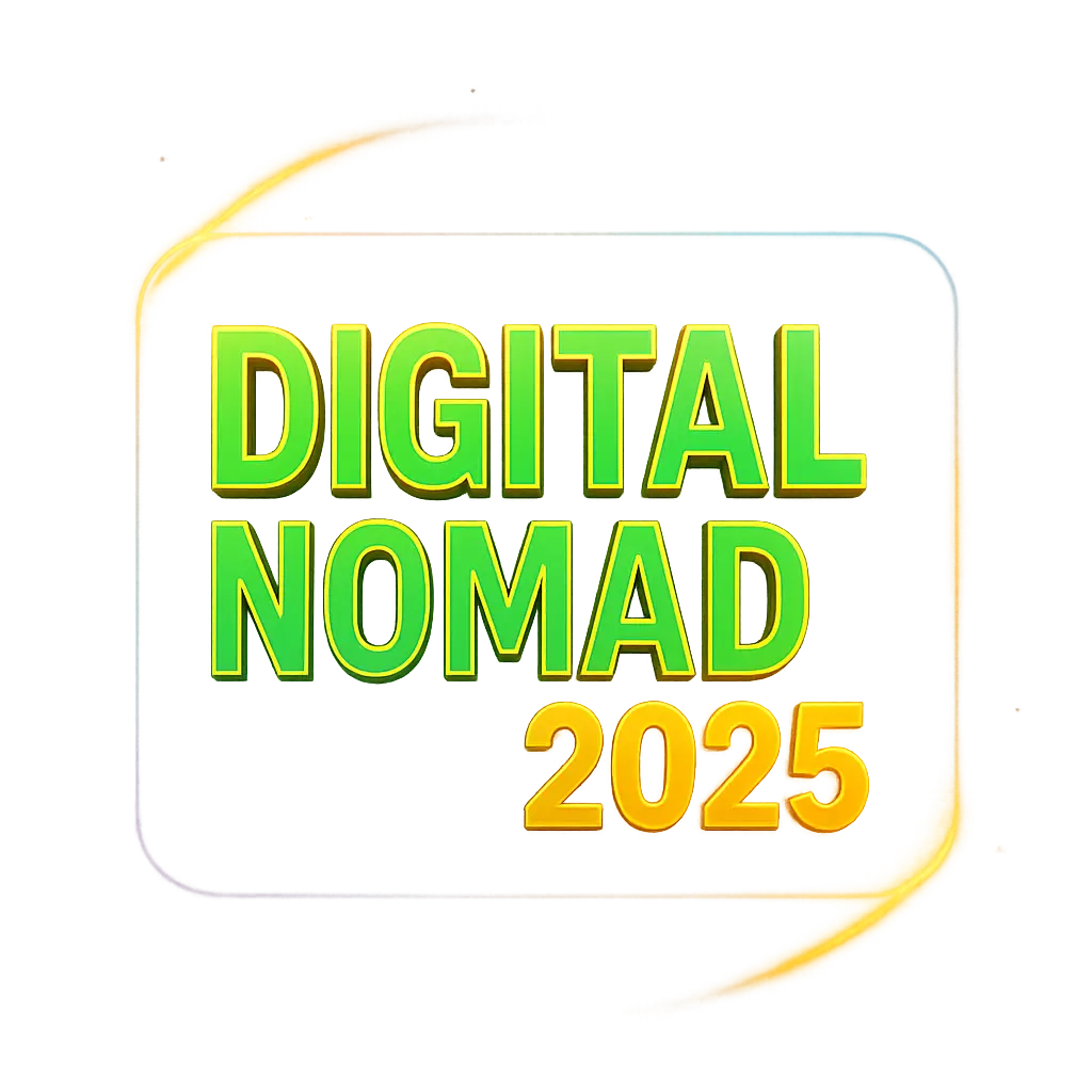 دیجیتال نومد در اسپانیا با لپتاپ و منظره دریای مدیترانه